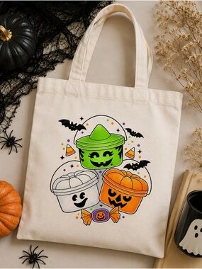 Halloween Candy Bucket Iron-On Heat Transfer 7” DIY Shirt Craft